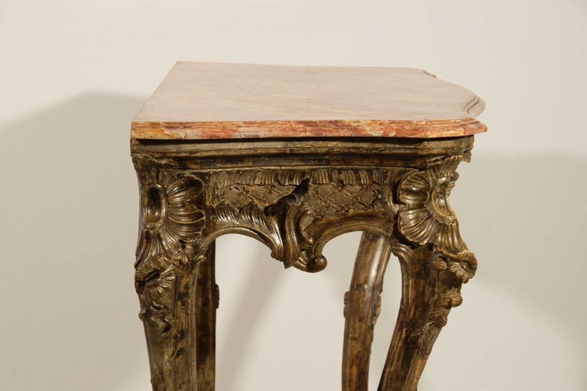 18th Century, Italian Naples Baroque Carved Wood Console-photo-2