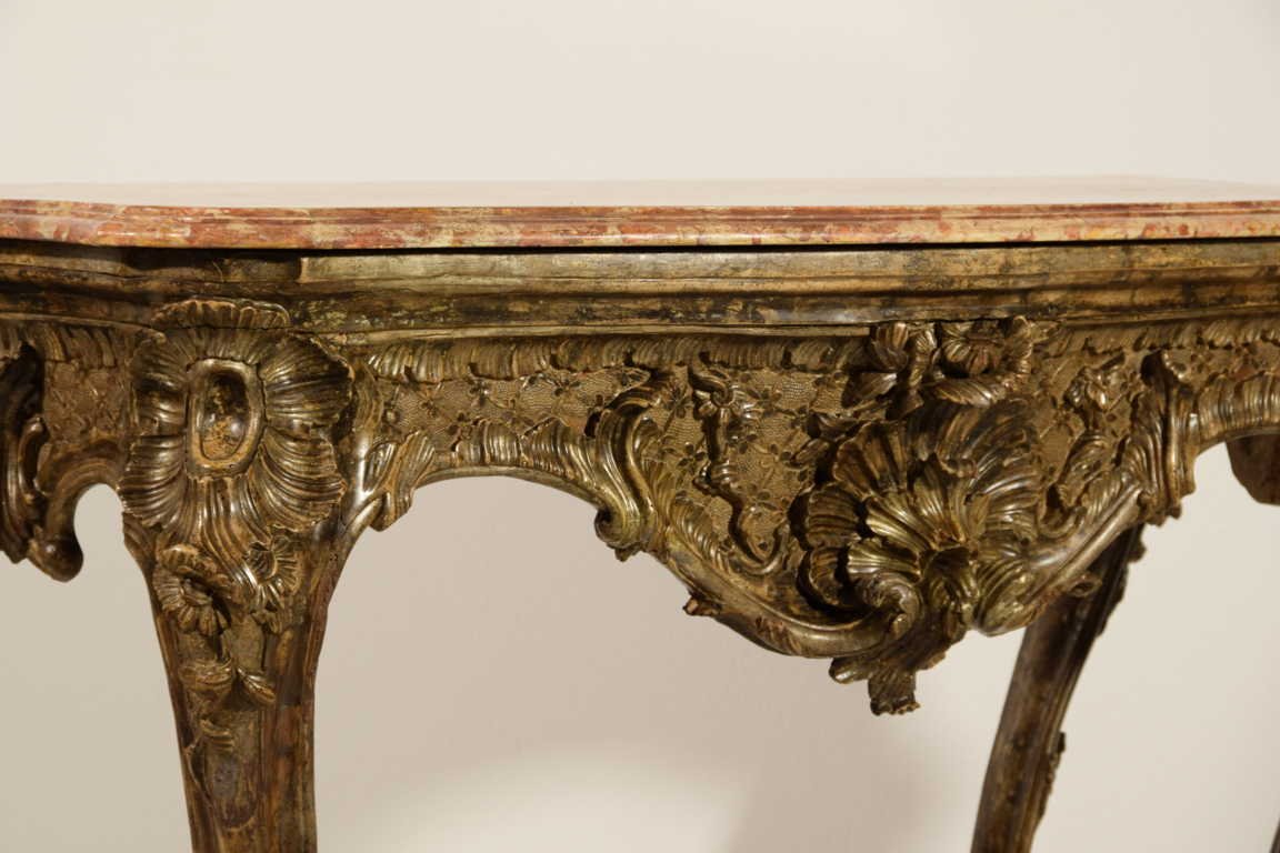 18th Century, Italian Naples Baroque Carved Wood Console-photo-3