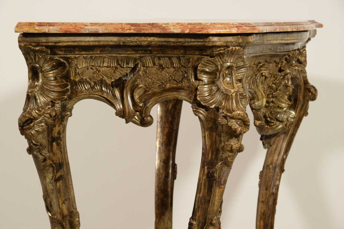 Console Louis XV En Bois Sculpté, Naples (italie), XVIII Siècle-photo-7