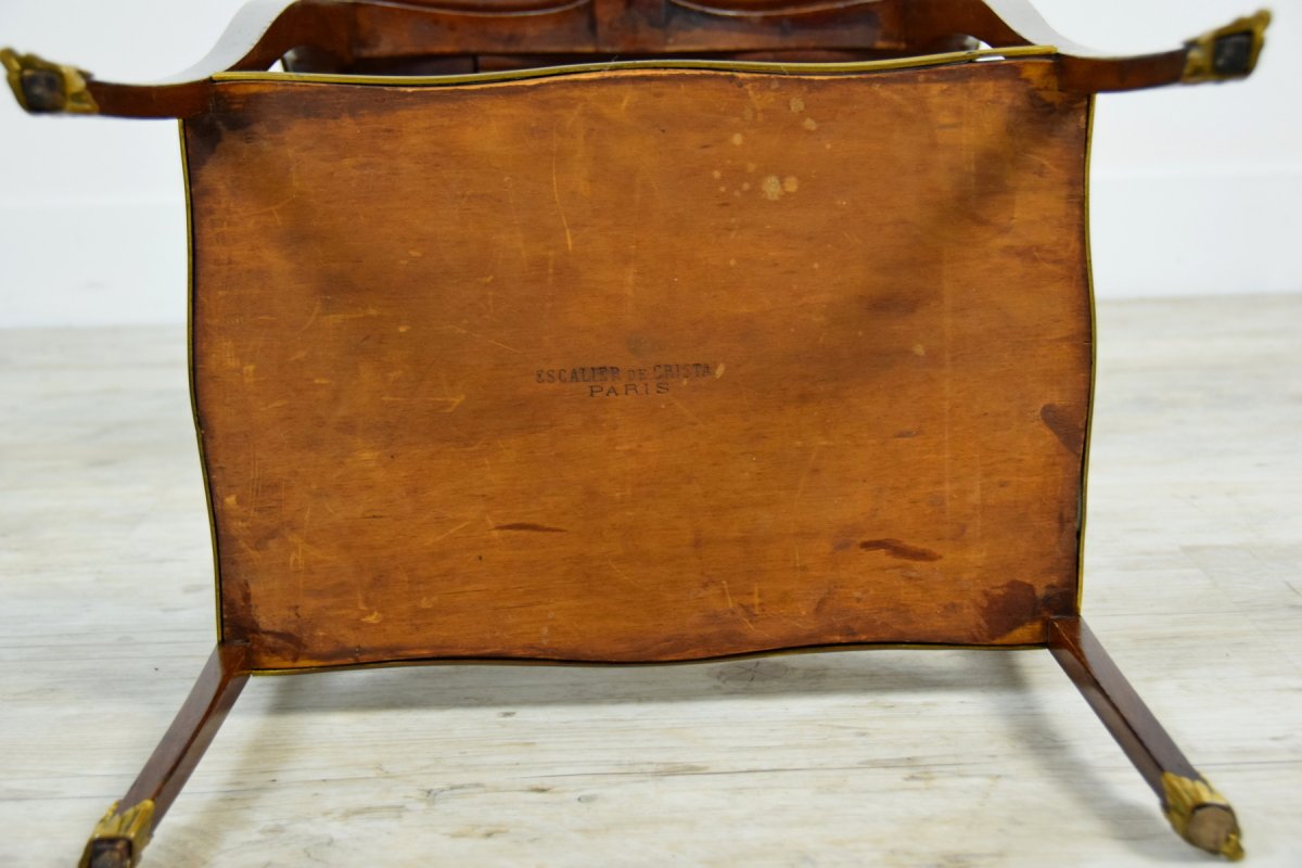 19th Century, French Mahogany Coffee Table By Escalier De Cristal-photo-5