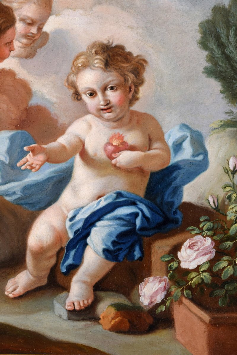 Pietro Bardellino (italy Naples, 1732 - 1806), Attr., The Sacred Heart Of The Child Jesus-photo-4