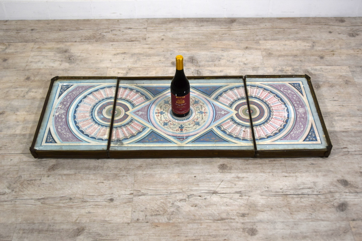 Centre De Table En Papier Peint Polychrome, Italie, Début Du XIXe Siècle-photo-4