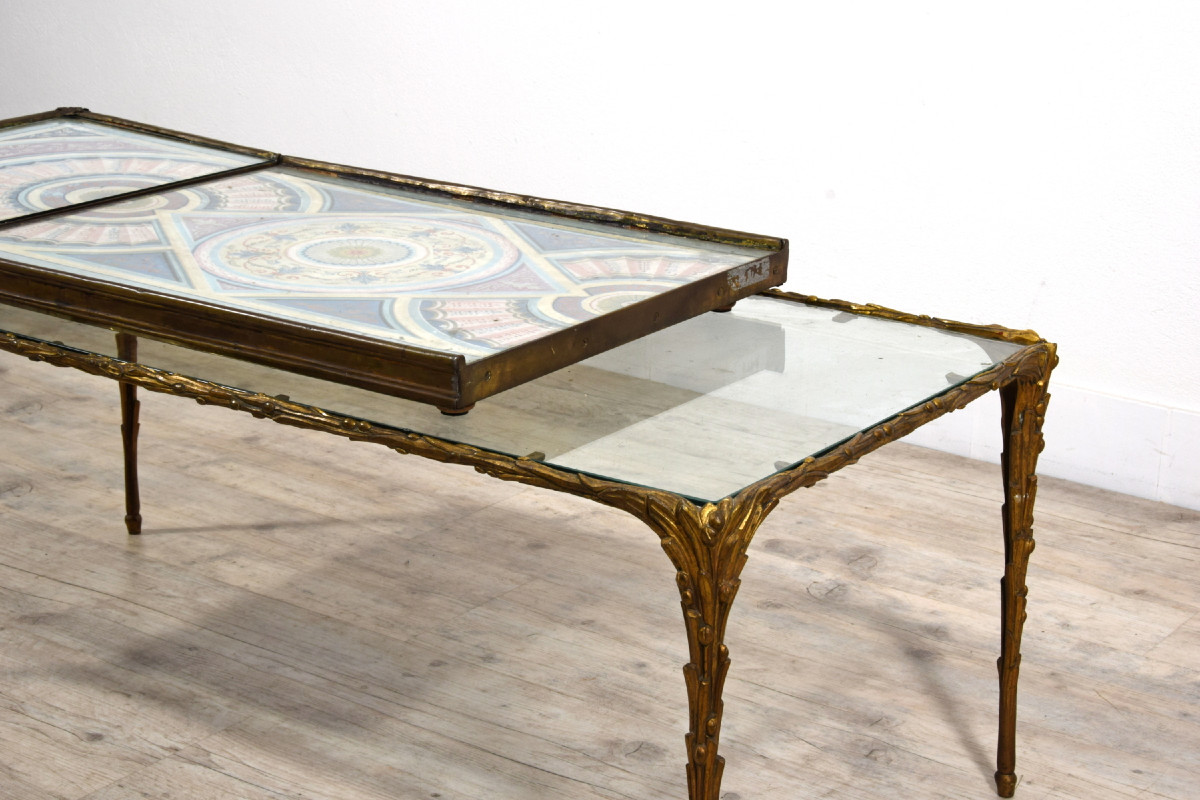 Centre De Table En Papier Peint Polychrome, Italie, Début Du XIXe Siècle-photo-8