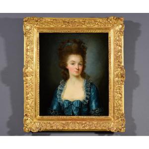 Portrait Of A Young Woman In A Blue Dress, France, Late 18th Century