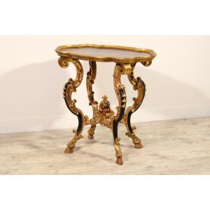 18th Century, Italian Baroque Lacquered Wood Center Table