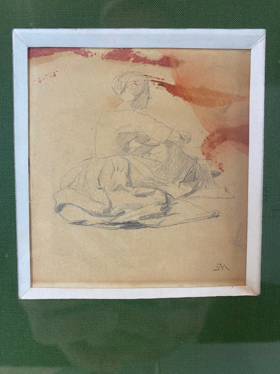 3 Pencil Studies By E. Meissonier.-photo-4