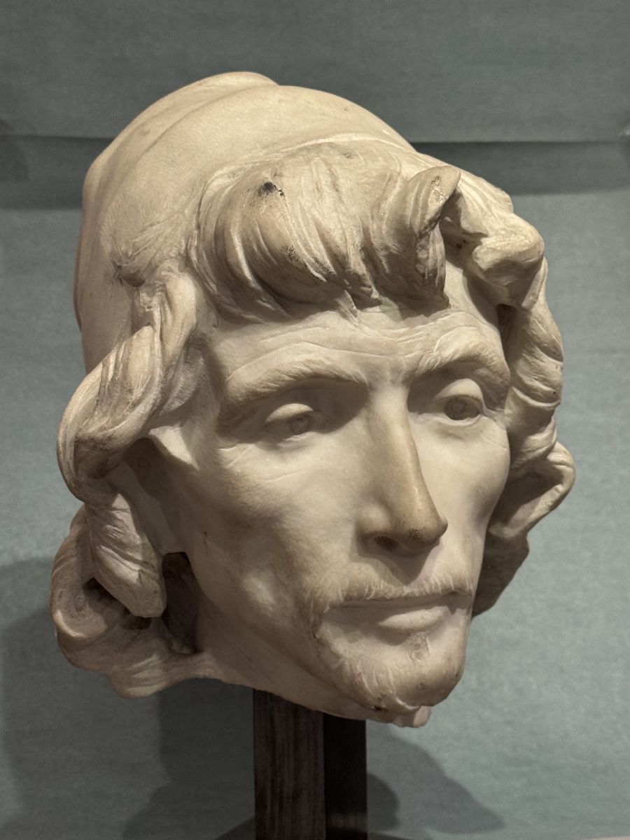 Head Of A Man In White Marble