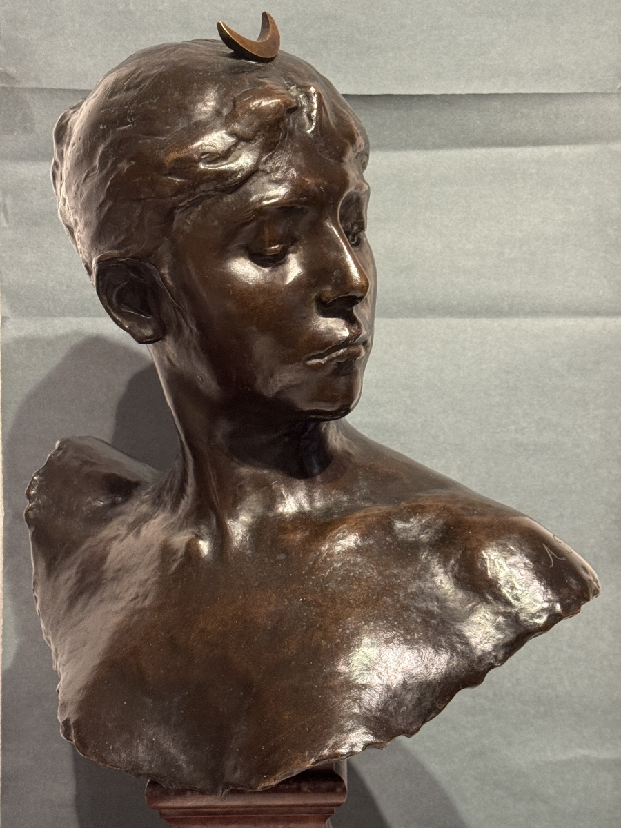 Buste de Diane en bronze par Falguière.-photo-1