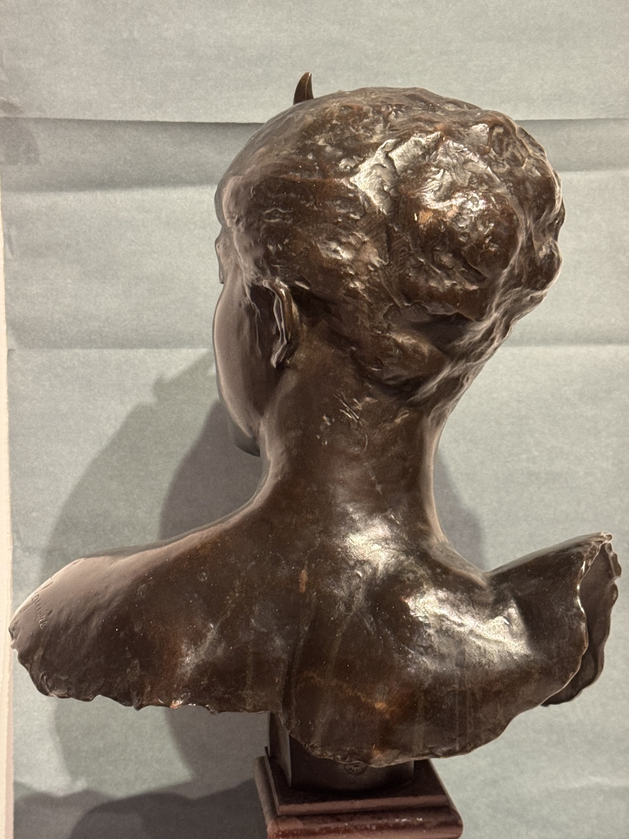 Buste de Diane en bronze par Falguière.-photo-5