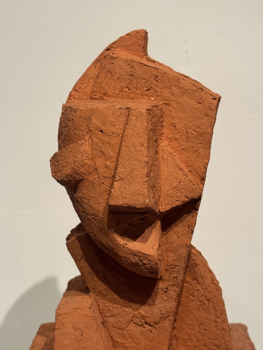 Buste en terre cuite cubiste par Anton Lavinsky.-photo-2