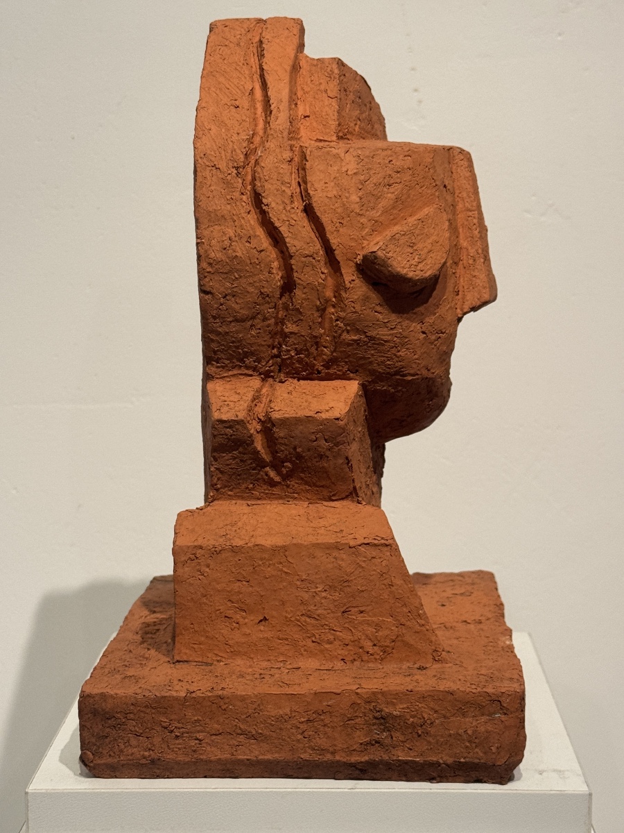 Buste en terre cuite cubiste par Anton Lavinsky.-photo-3