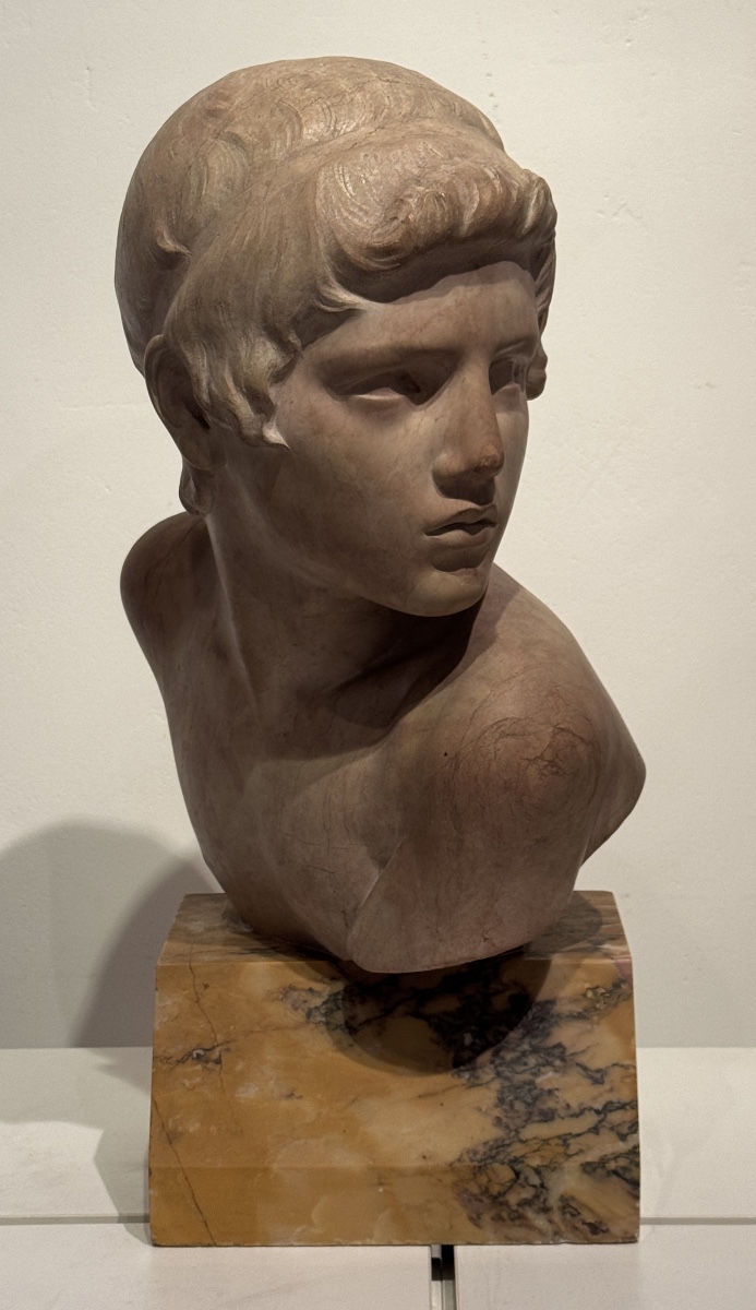 Buste de jeune homme en marbre.Constant Roux.