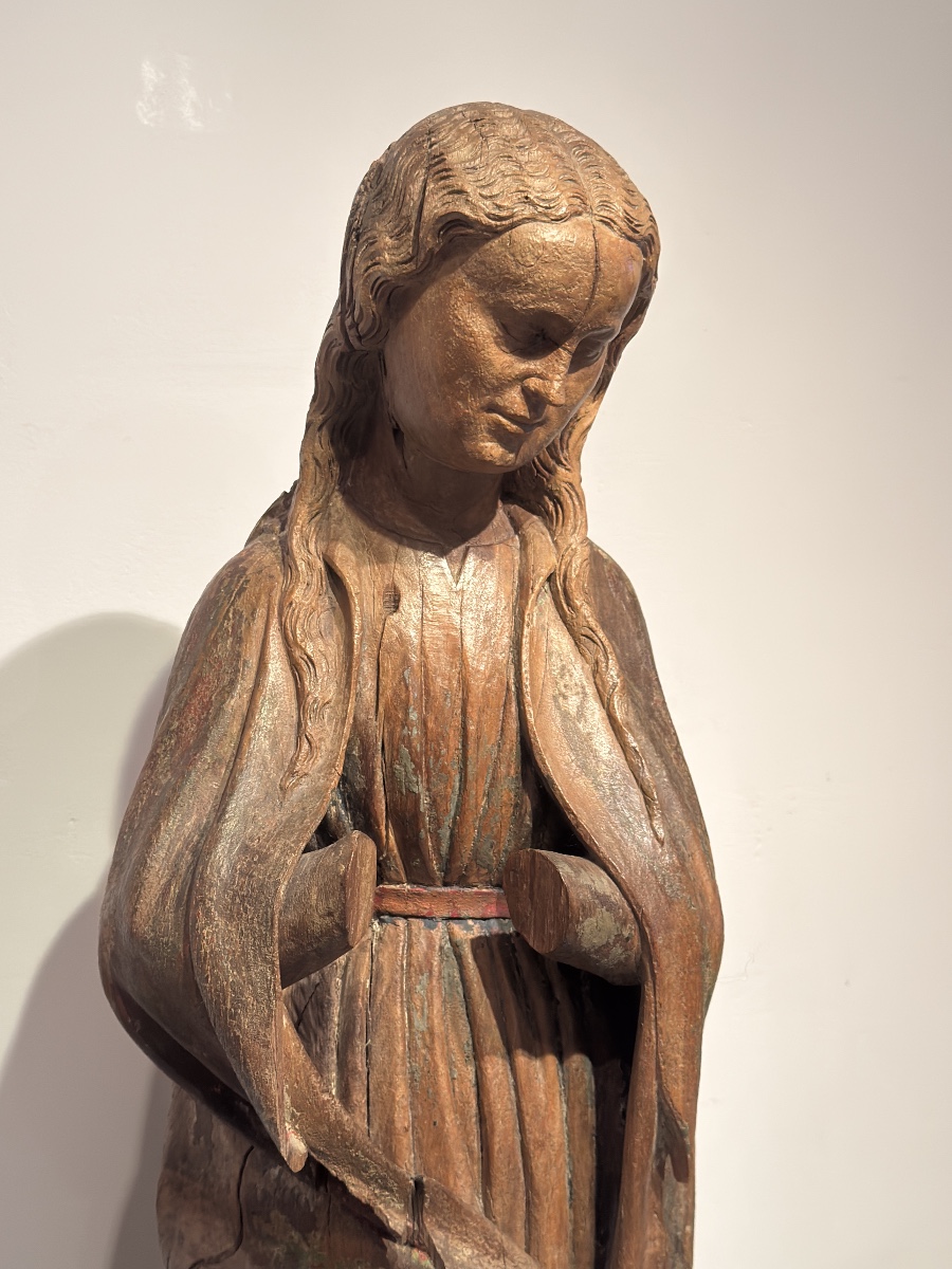 Saint Margaret In Walnut, 15th Century.-photo-2