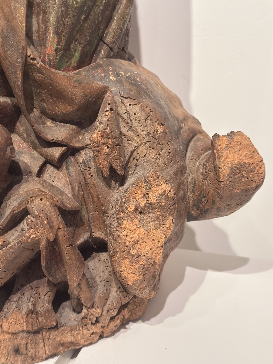 Saint Margaret In Walnut, 15th Century.-photo-2