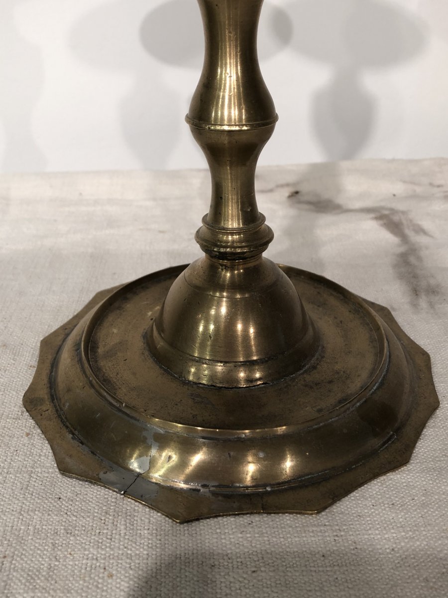 Big Bronze Candelstick 17ème Century -photo-3