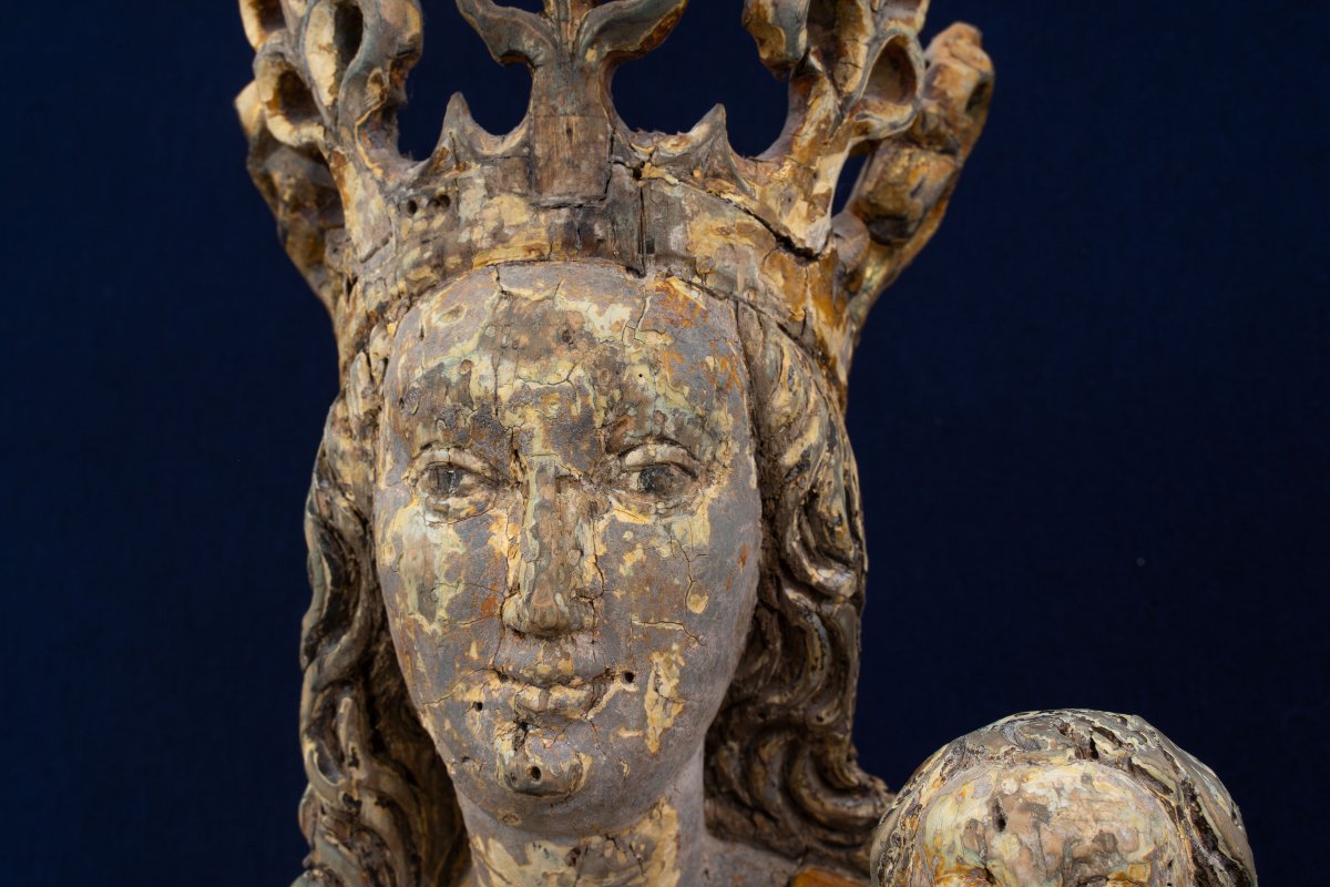 Austrian Gothic Virgin And Child, 15th Century-photo-3