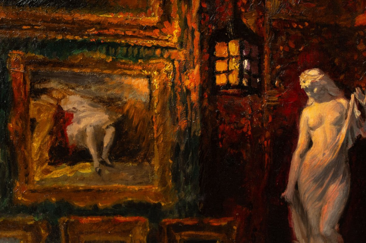Miklós Mihalovits (1888–1960) : Intérieur d’un collectionneur d’art-photo-4
