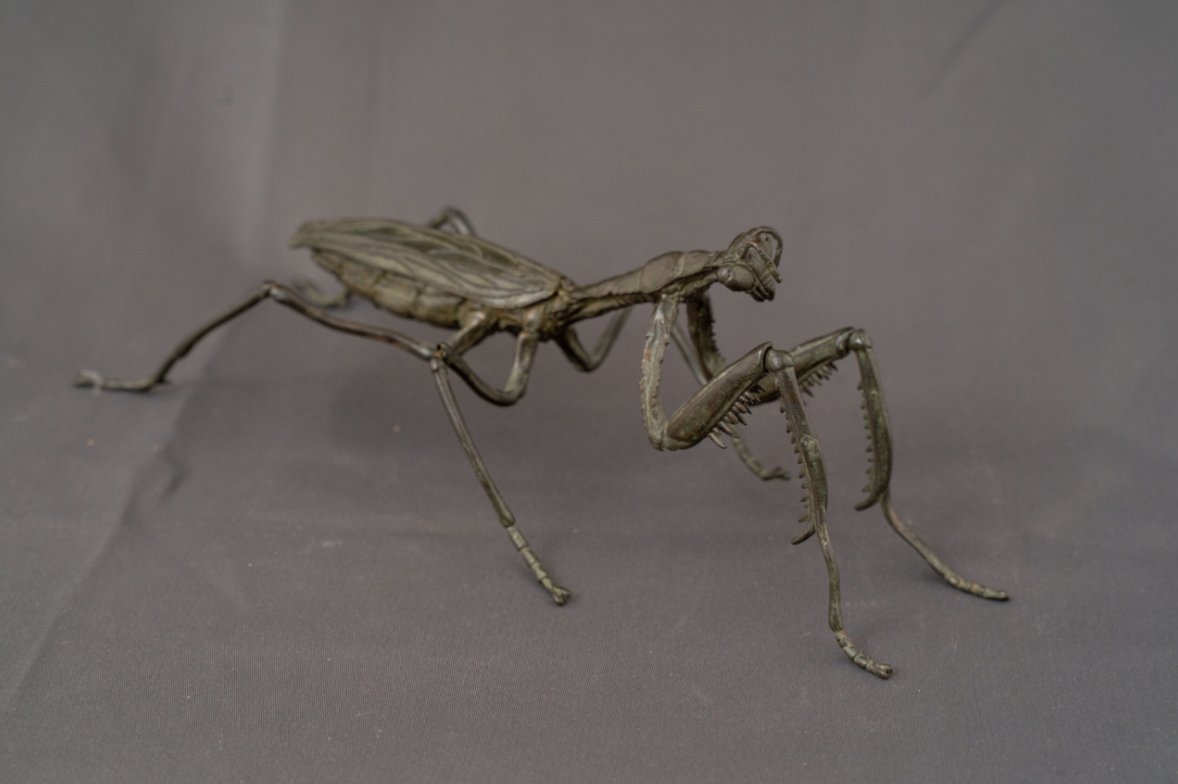 Japanese Jizai Okimono: A Praying Mantis, 19th Century-photo-2