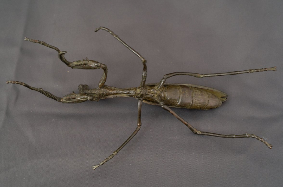 Japanese Jizai Okimono: A Praying Mantis, 19th Century-photo-4