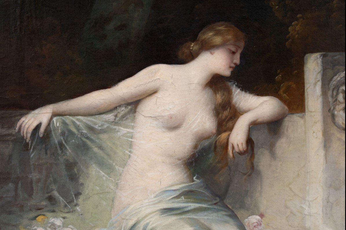 Ferdinand Keller (1842–1922), School: David Playing The Harp Before Bathsheba-photo-2
