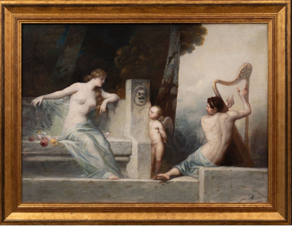 Ferdinand Keller (1842–1922), School: David Playing The Harp Before Bathsheba