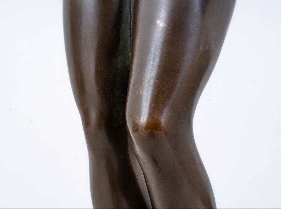Eve With An Apple, Bronze Sculpture, C 1900-photo-1
