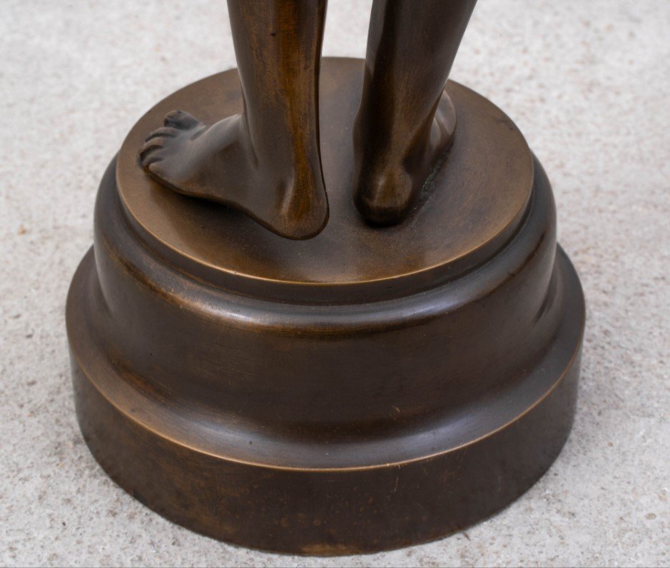 Eve With An Apple, Bronze Sculpture, C 1900-photo-3