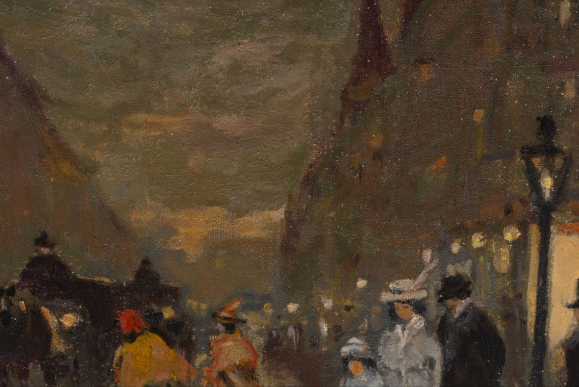  Antal Berkes (1874–1938): View Of A Parisian Street At Dusk-photo-4