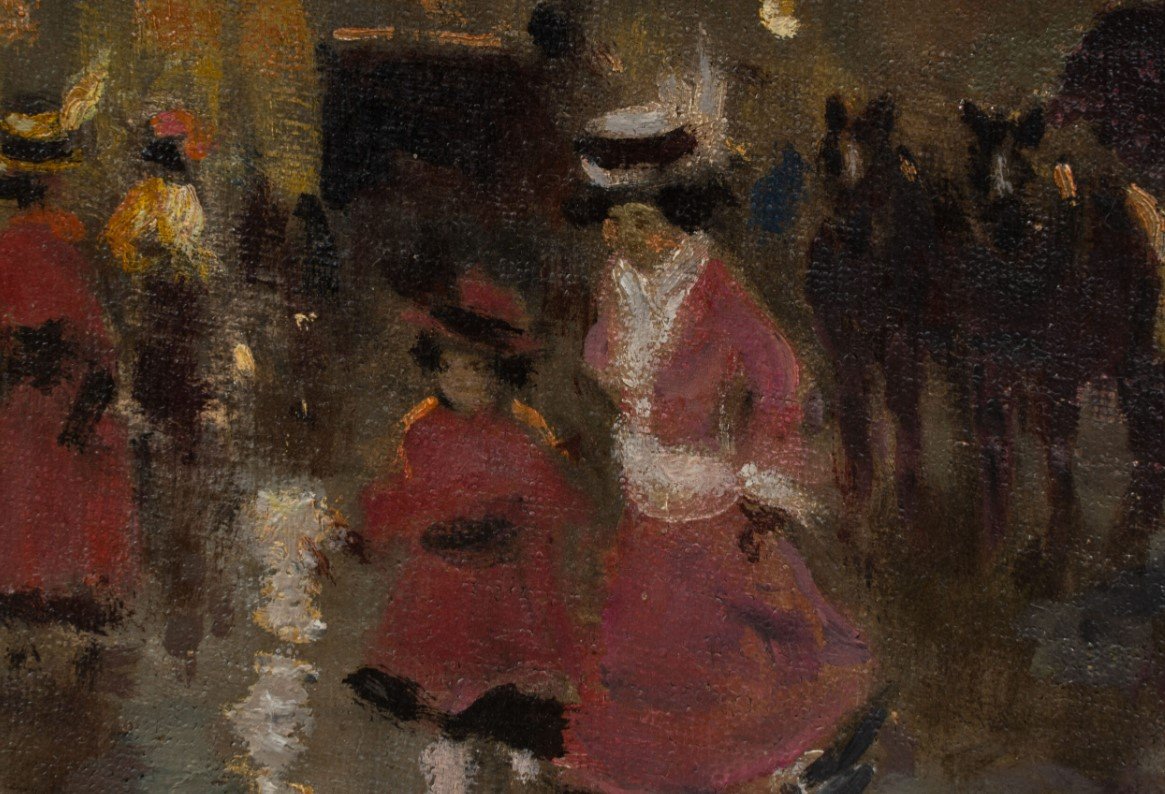  Antal Berkes (1874–1938): View Of A Parisian Street At Dusk-photo-1