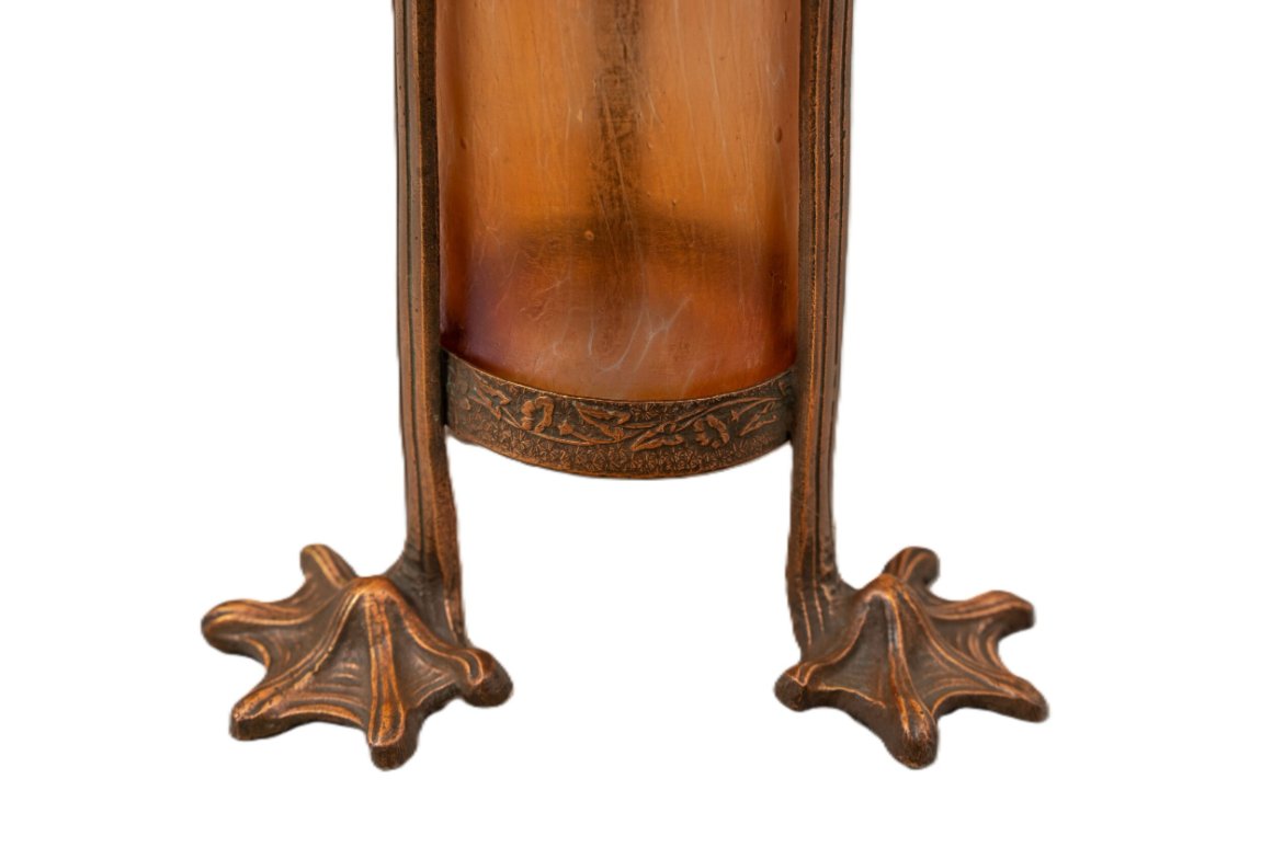 Rare Loetz Glassware With A Copper Frame-photo-4