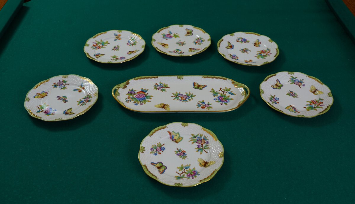 Herend Victoria (vbo) Dessert Set For Six People