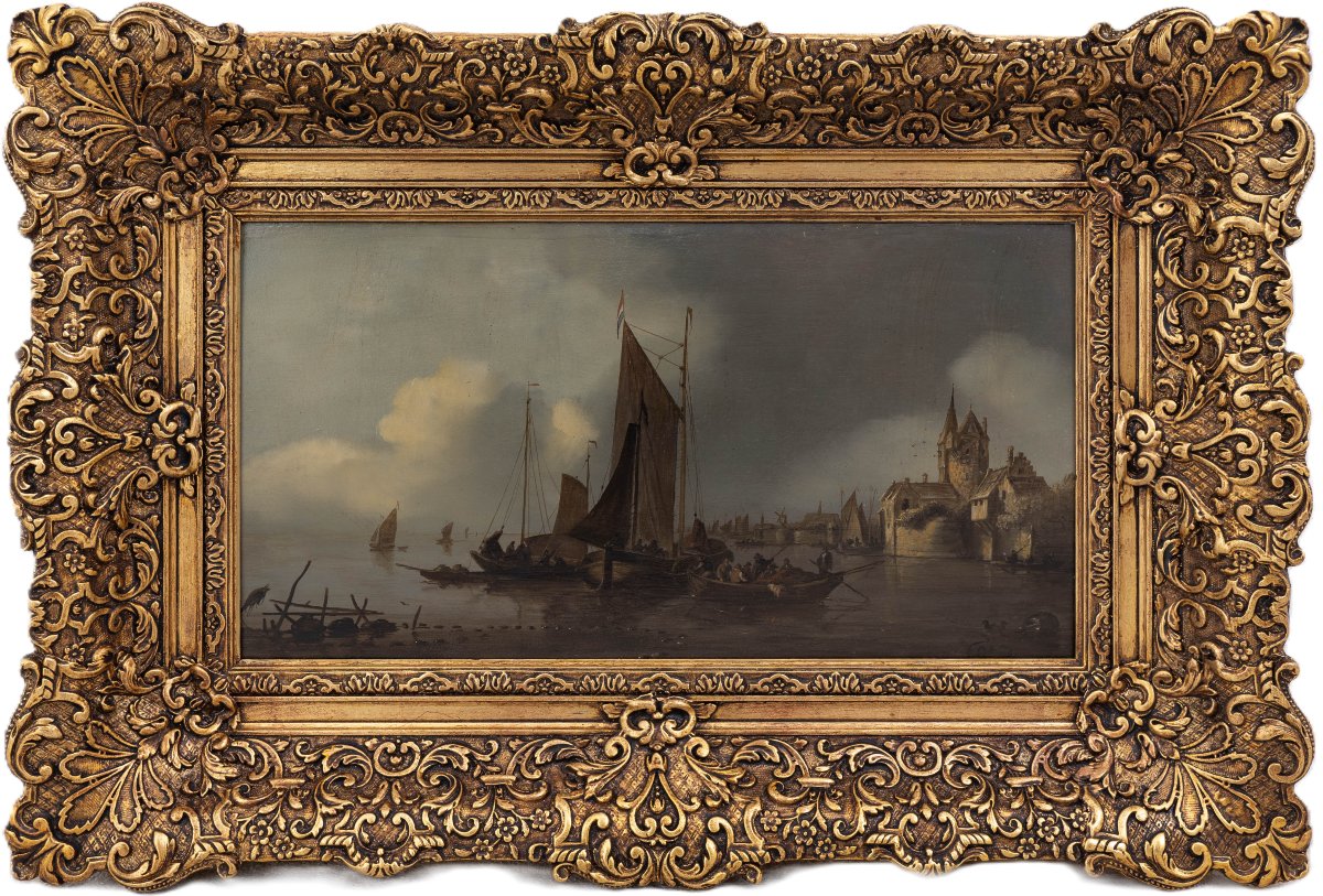 Jacob Abels (1803–1866): View Of A Harbor