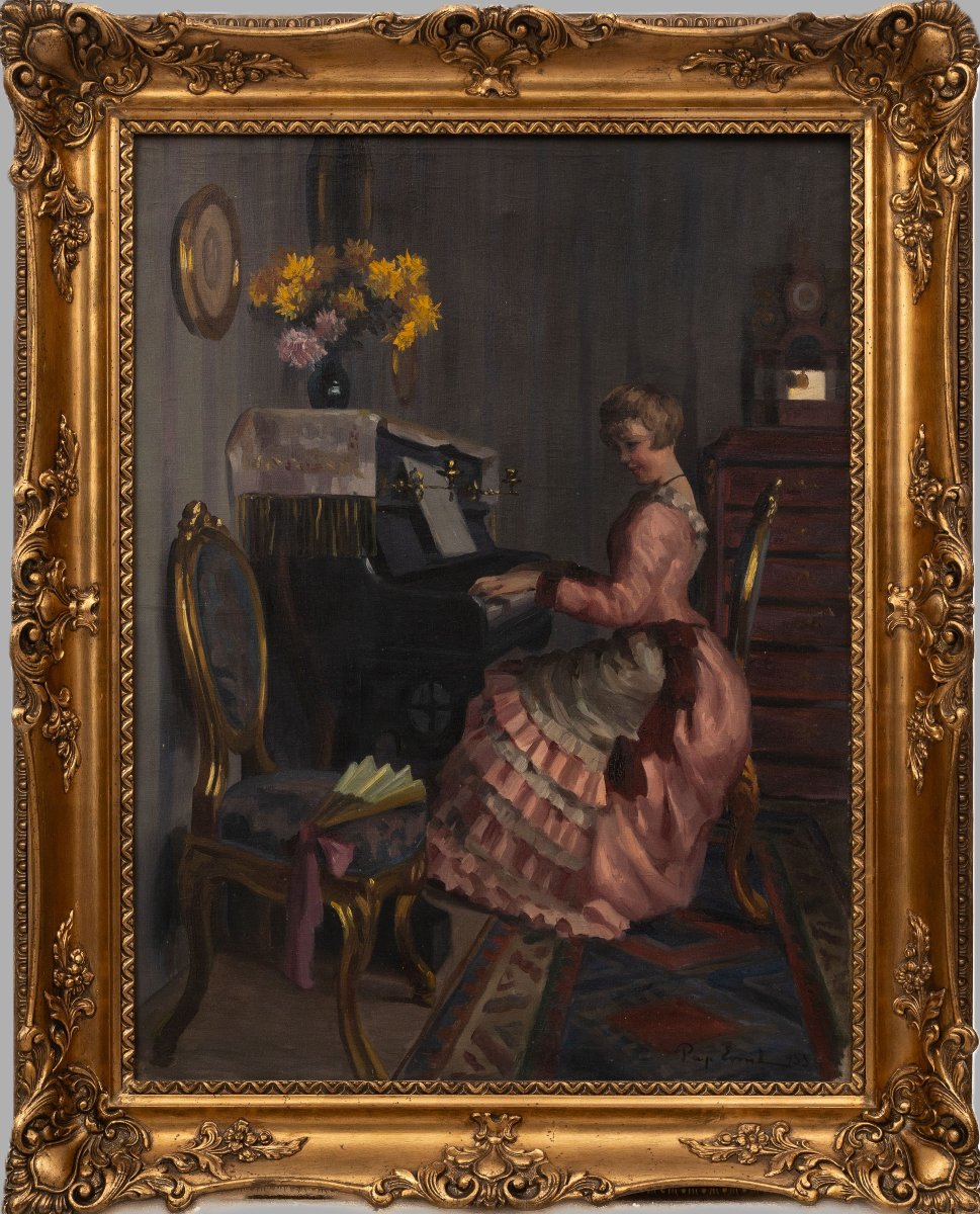 Emil Pap (1884–1949) : Femme jouant du piano-photo-2