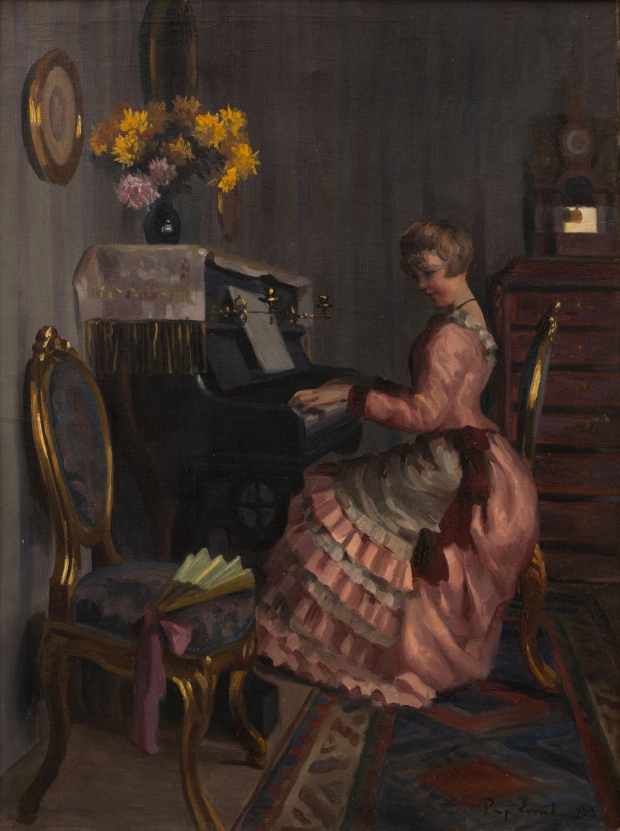 Emil Pap (1884–1949) : Femme jouant du piano