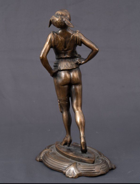 Maugsch Gyula (1886–1973) : Sculpture érotique en bronze représentant une femme-photo-2