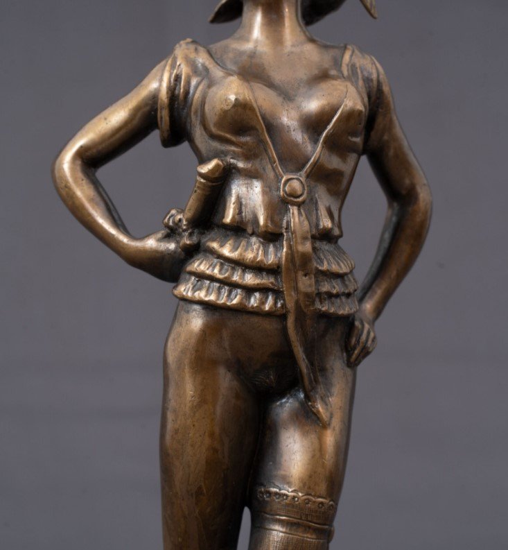 Maugsch Gyula (1886–1973) : Sculpture érotique en bronze représentant une femme-photo-2