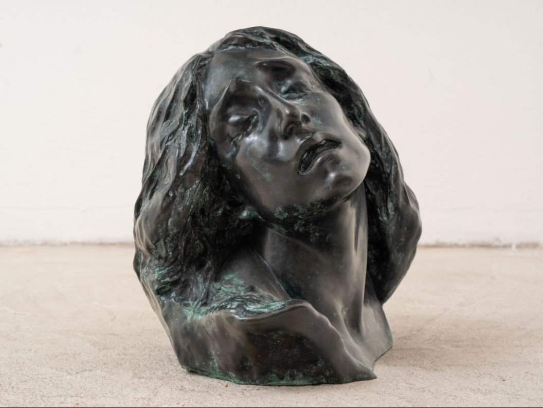 György Zala (1858–1937) : Buste de femme en bronze-photo-2