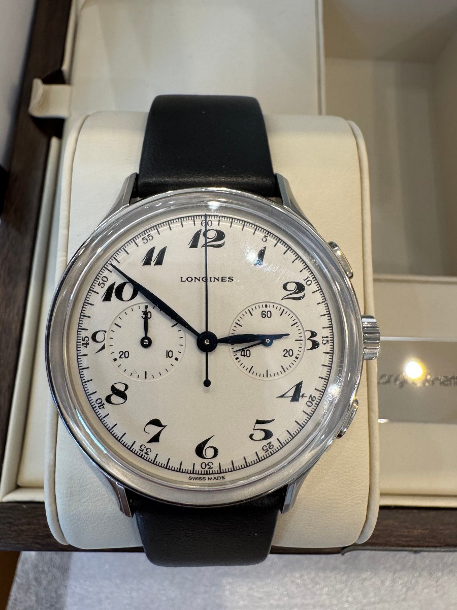Longines Heritage Chronograph – Automatique – Ensemble complet avec boîte et documentation d’or-photo-4