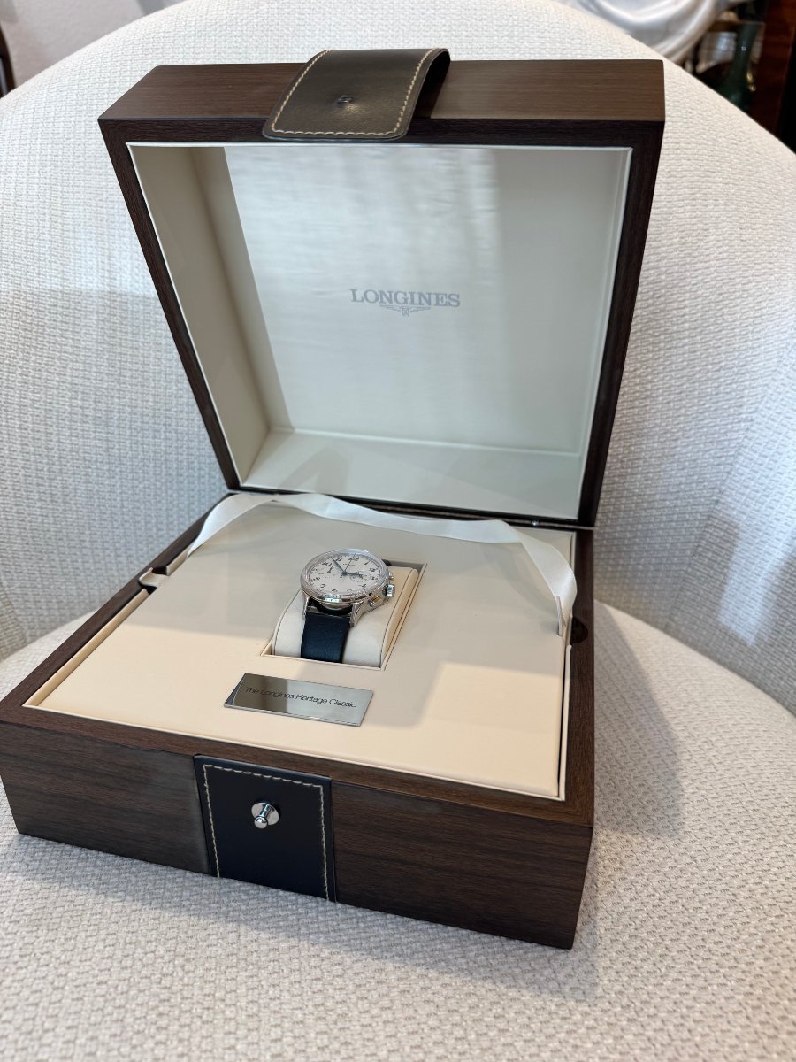 Longines Heritage Chronograph – Automatique – Ensemble complet avec boîte et documentation d’or-photo-3