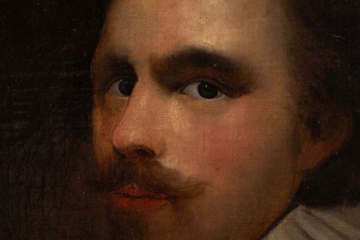 Portrait Of A Gentleman, In The Style Of Anthony Van Dyck, 19th Century-photo-2