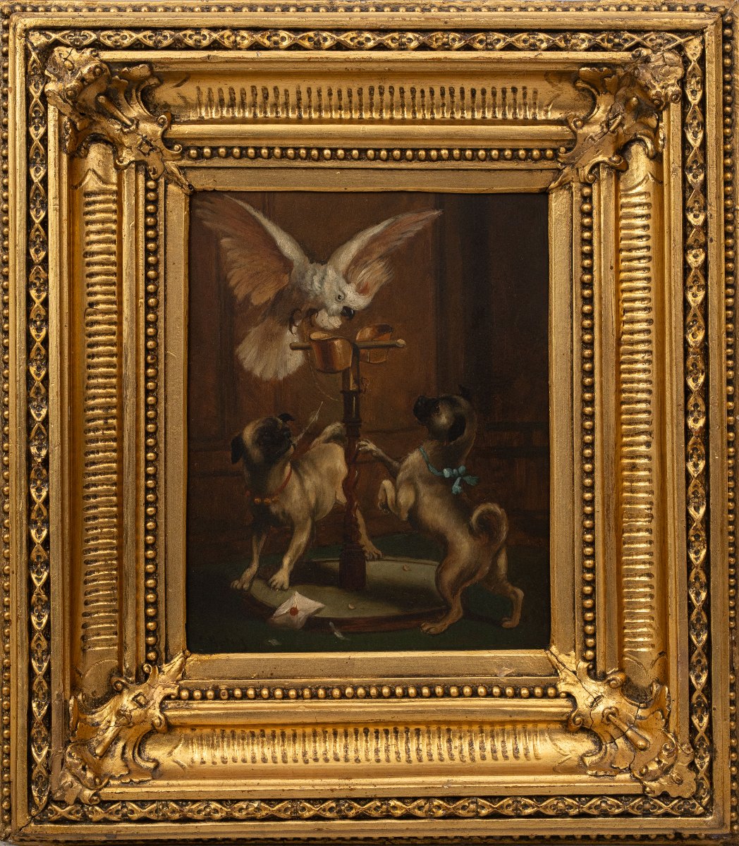 Carl Reichert (1836–1918) : Carlins et cacatoès – paire de tableaux