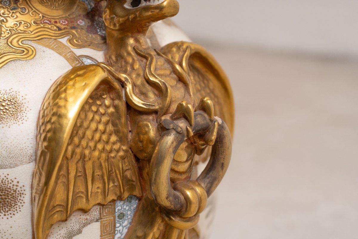 Paire de vases Satsuma de l’époque Meiji, 19th c.-photo-4