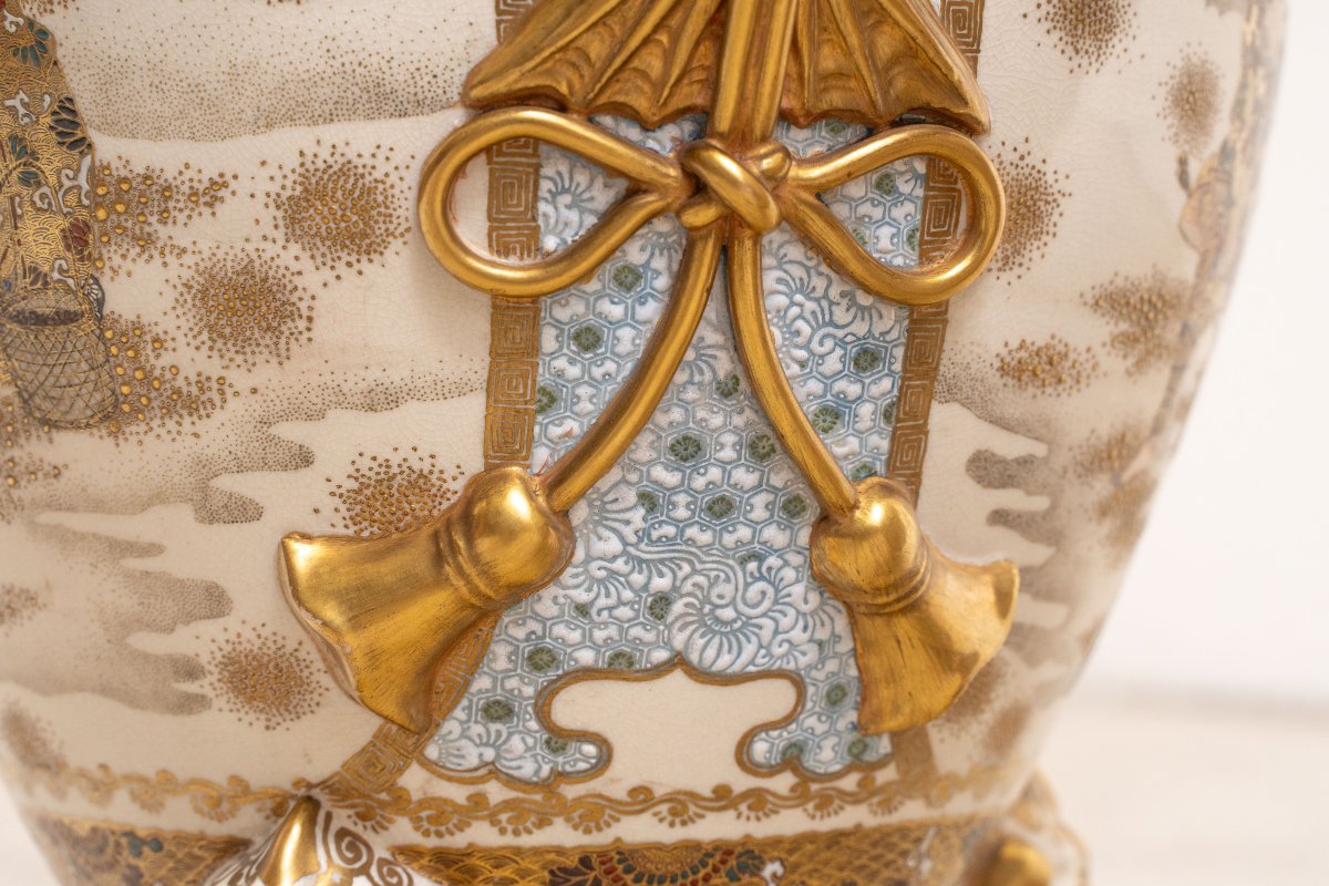 Paire de vases Satsuma de l’époque Meiji, 19th c.-photo-1