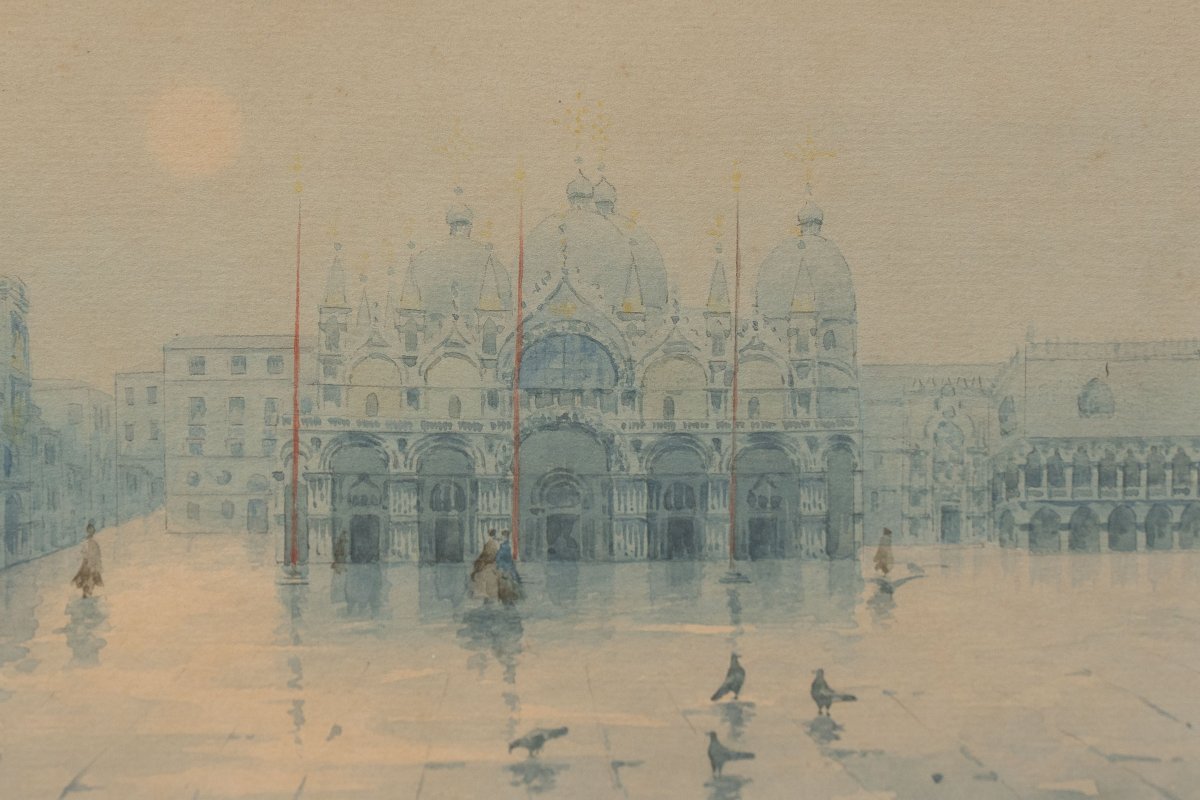 Natale Gavagnin (1851–1923): St. Mark's Square, Venice-photo-3