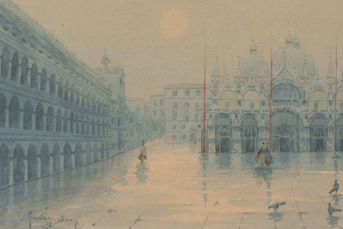 Natale Gavagnin (1851–1923): St. Mark's Square, Venice-photo-4