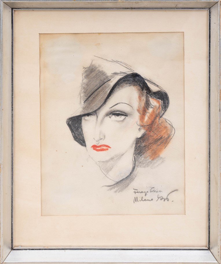 Geza Farago (1877-1928): Portrait féminin, Milano, 1908