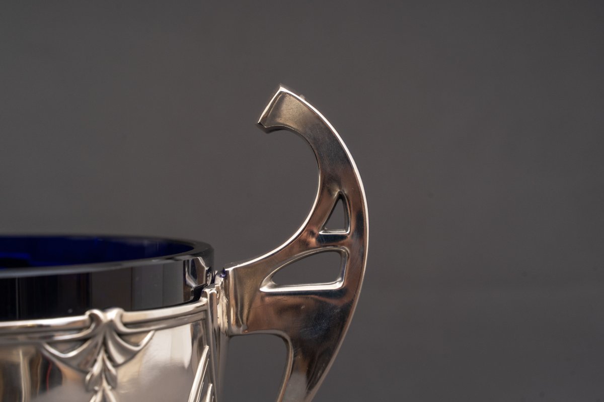 Centre de table en argent et verre — Hugo Böhm-photo-4
