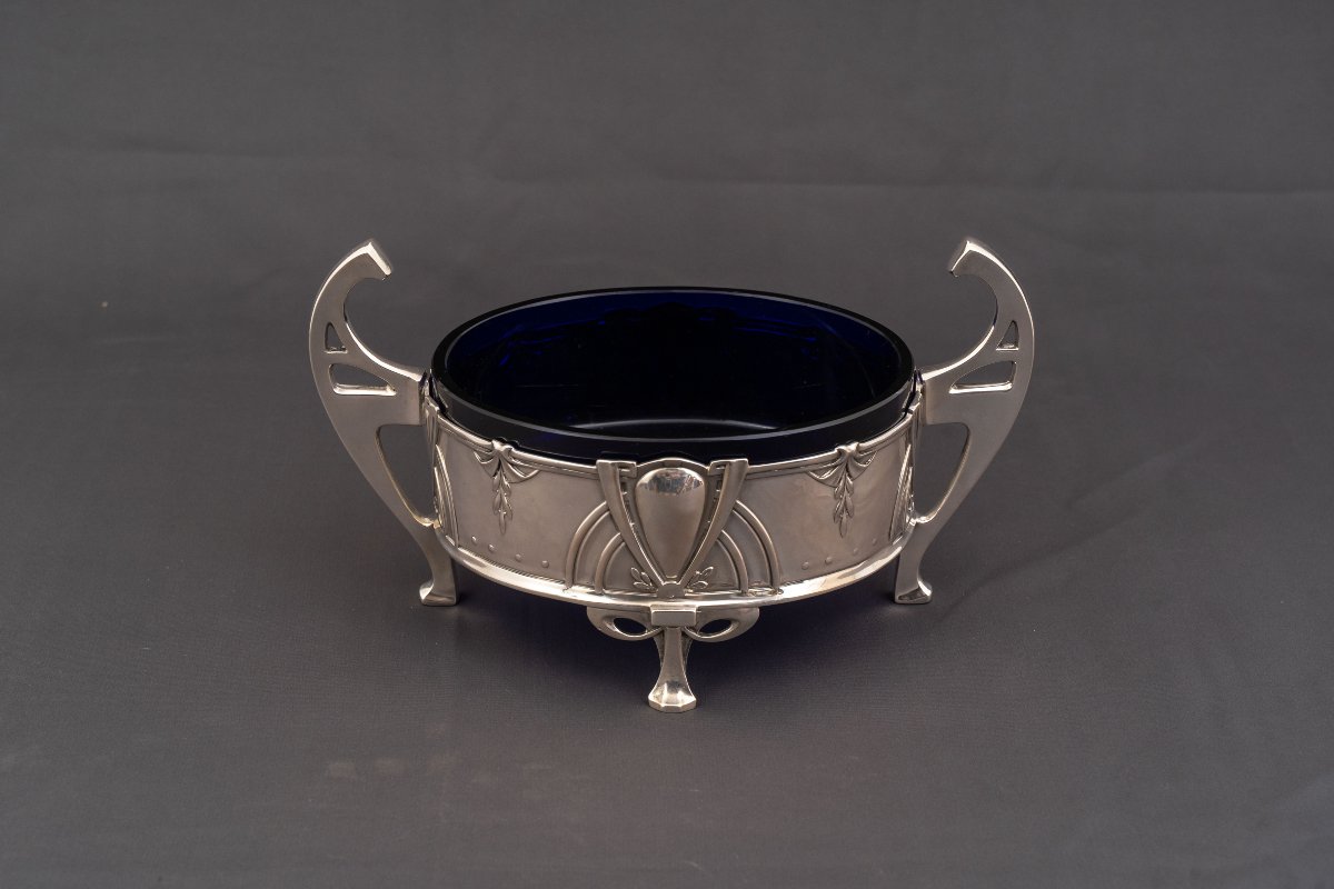 Centre de table en argent et verre — Hugo Böhm