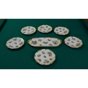 Herend Victoria (vbo) Dessert Set For Six People