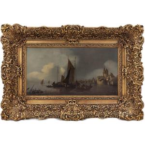 Jacob Abels (1803–1866): View Of A Harbor